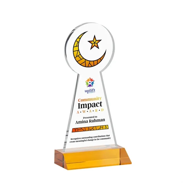 Item #AWARD AWV433-A Crescent & Star VividPrint™ Award - Amber