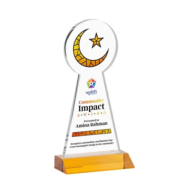 Item #AWARD AWV433-A Crescent & Star VividPrint™ Award - Amber