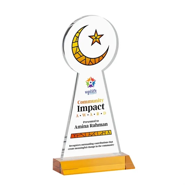 Item #AWARD AWV433-A Crescent & Star VividPrint™ Award - Amber