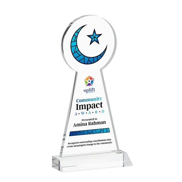 Item #AWARD AWV433 Crescent & Star VividPrint™ Award - Clear