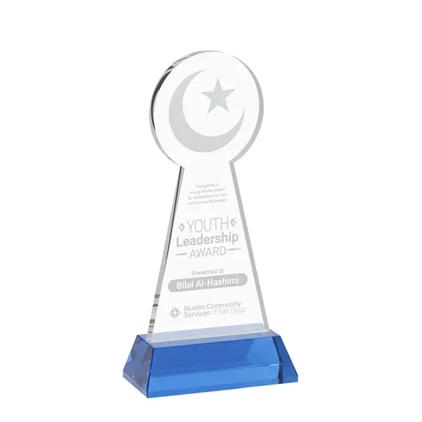 Item #AWS4336-S Crescent & Star Award on Hartford Base - Sky Blue