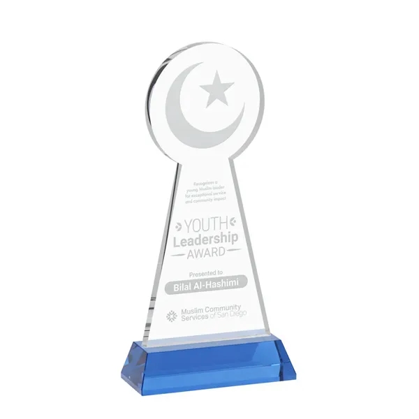 Item #AWS4336-S Crescent & Star Award on Hartford Base - Sky Blue