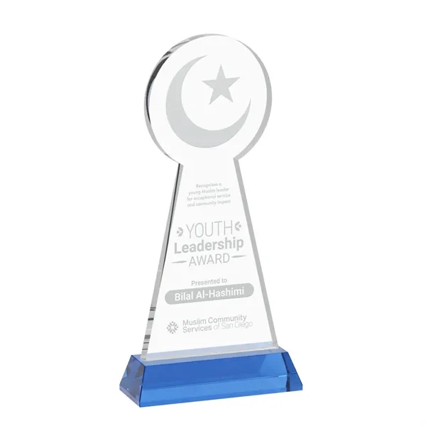 Item #AWS4336-S Crescent & Star Award on Hartford Base - Sky Blue
