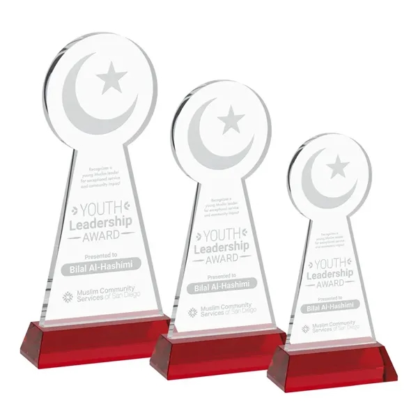 Item #AWS4336-R Crescent & Star Award on Hartford Base - Red