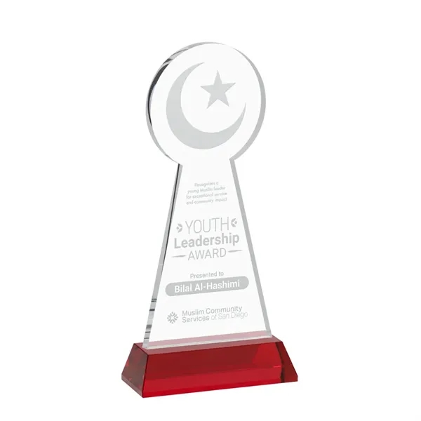 Item #AWS4336-R Crescent & Star Award on Hartford Base - Red