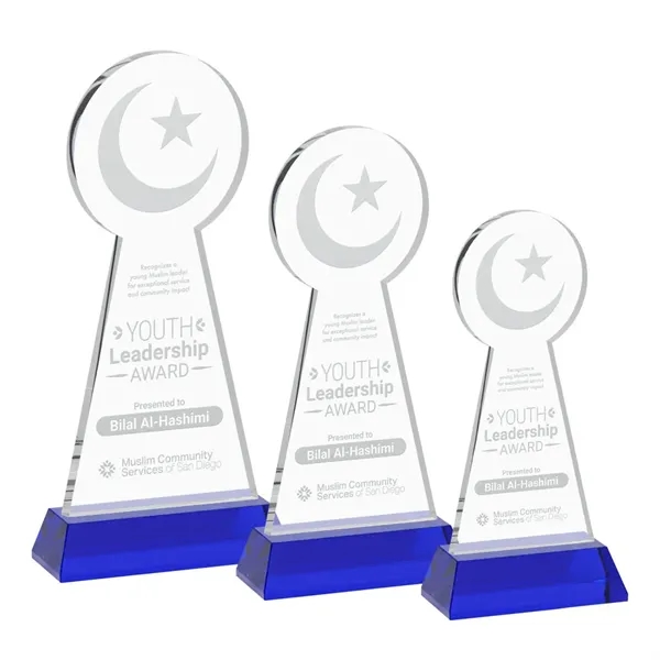 Item #AWS4336-L Crescent & Star Award on Hartford Base - Blue
