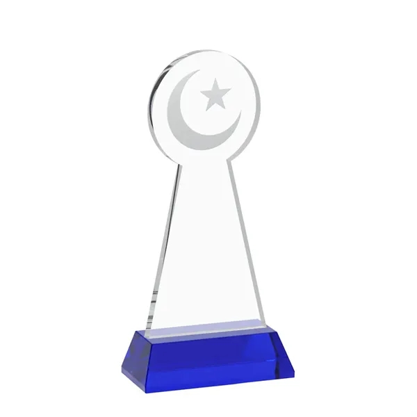 Item #AWS4336-L Crescent & Star Award on Hartford Base - Blue