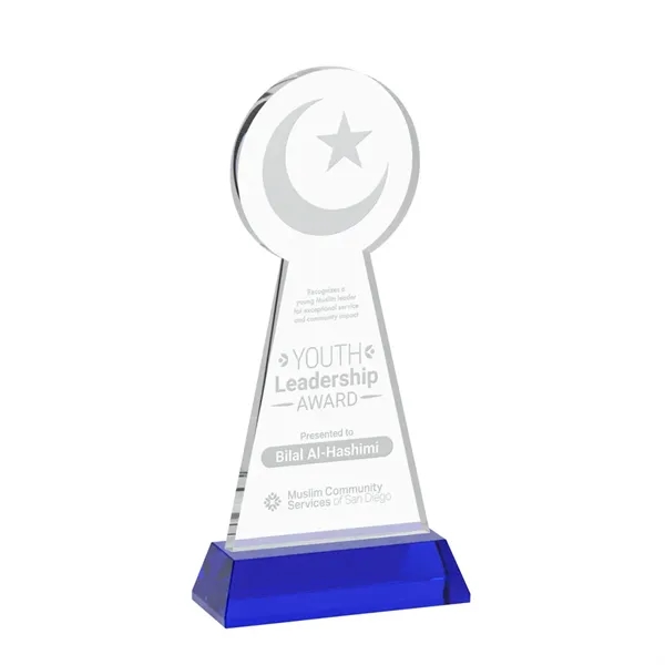 Item #AWS4336-L Crescent & Star Award on Hartford Base - Blue