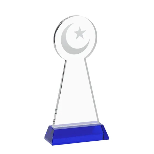 Item #AWS4336-L Crescent & Star Award on Hartford Base - Blue