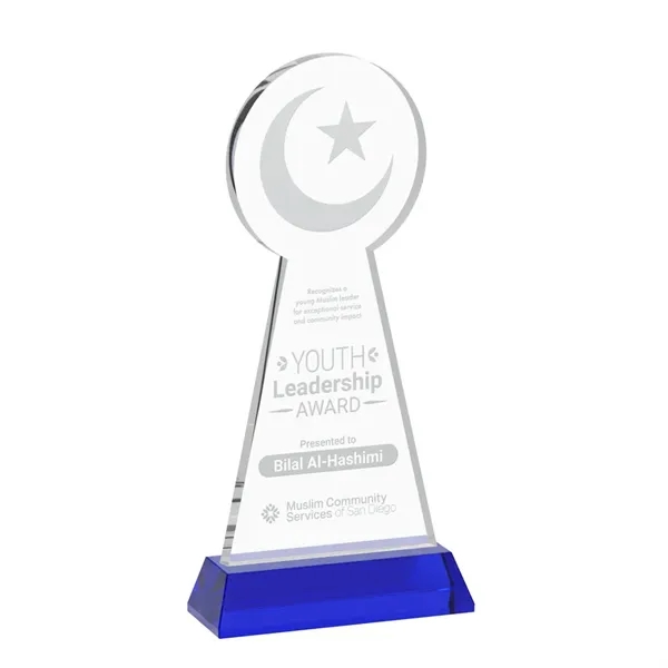 Item #AWS4336-L Crescent & Star Award on Hartford Base - Blue