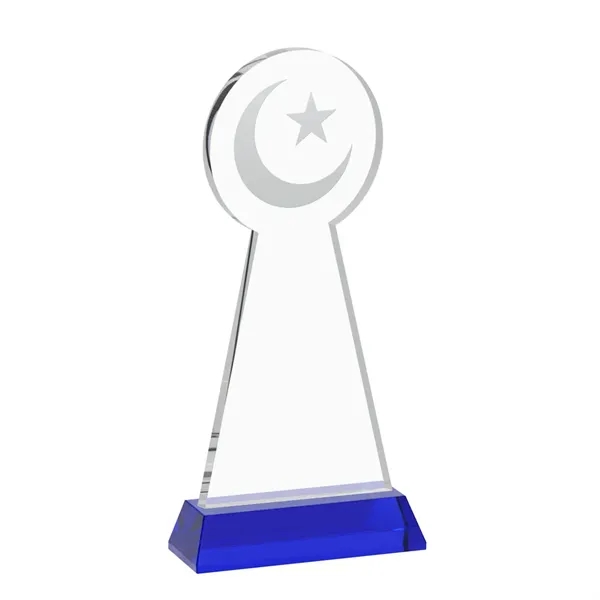 Item #AWS4336-L Crescent & Star Award on Hartford Base - Blue