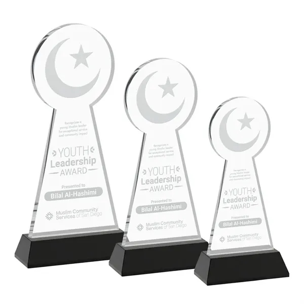 Item #AWS4336-K Crescent & Star Award on Hartford Base - Black