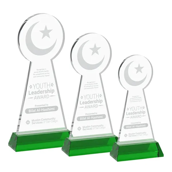 Item #AWS4336-G Crescent & Star Award on Hartford Base - Green