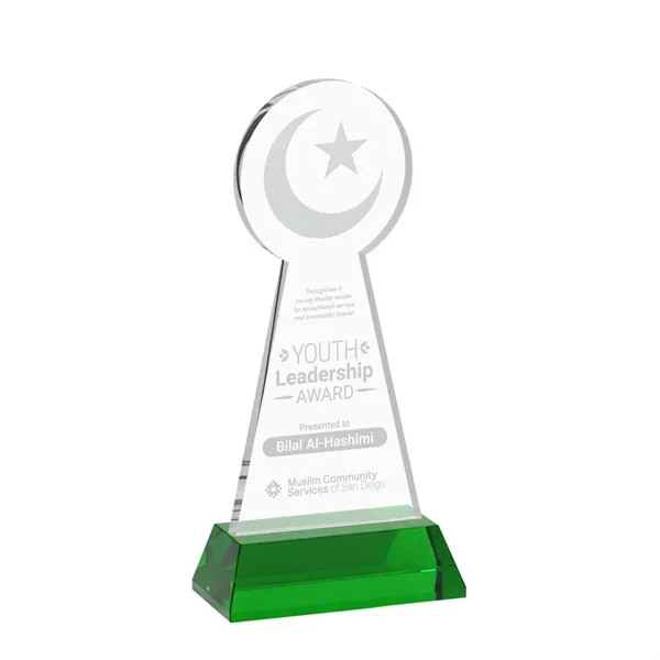 Item #AWS4336-G Crescent & Star Award on Hartford Base - Green