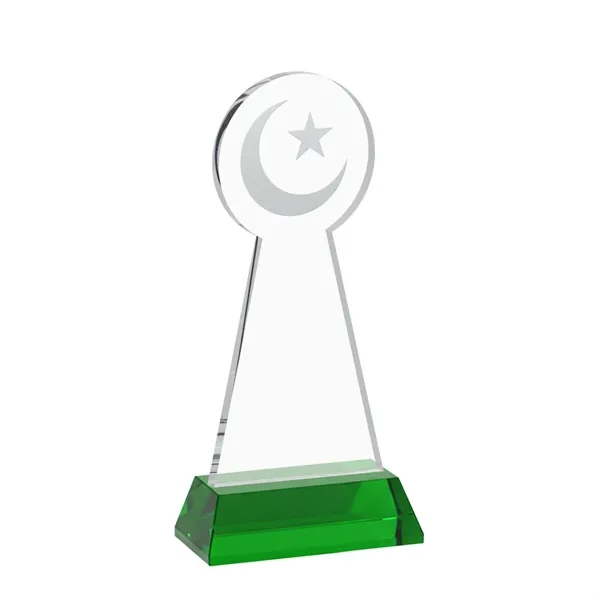 Item #AWS4336-G Crescent & Star Award on Hartford Base - Green