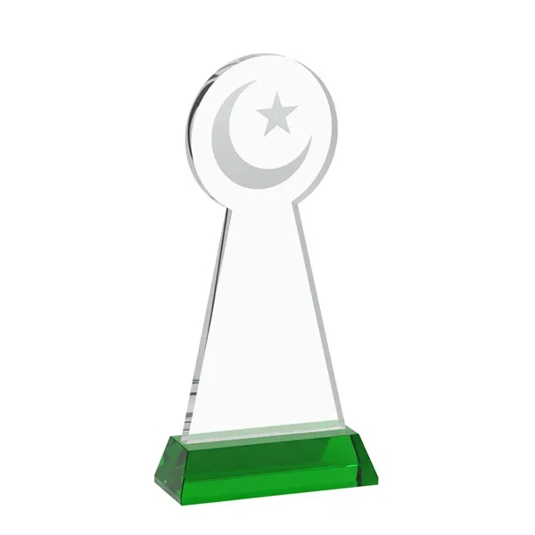 Item #AWS4336-G Crescent & Star Award on Hartford Base - Green