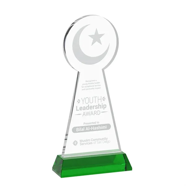 Item #AWS4336-G Crescent & Star Award on Hartford Base - Green