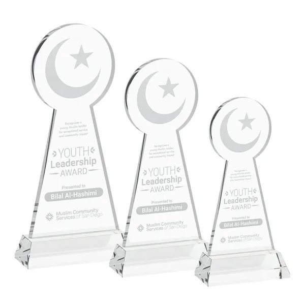Item #AWARD AWS4336 Crescent & Star Award on Hartford Base - Clear