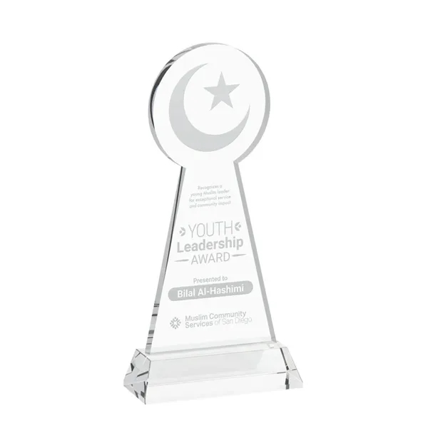 Item #AWARD AWS4336 Crescent & Star Award on Hartford Base - Clear