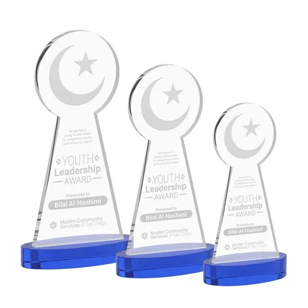 Item #AWS4335-L Crescent & Star Award on Alberton Base - Blue