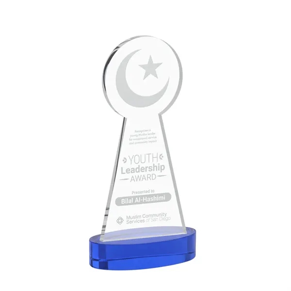 Item #AWS4335-L Crescent & Star Award on Alberton Base - Blue