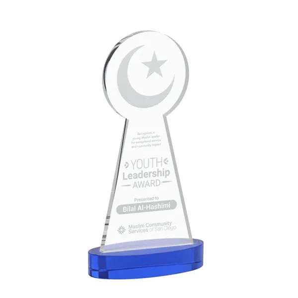 Item #AWS4335-L Crescent & Star Award on Alberton Base - Blue