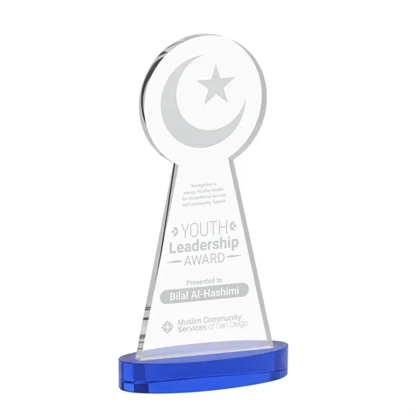 Item #AWS4335-L Crescent & Star Award on Alberton Base - Blue