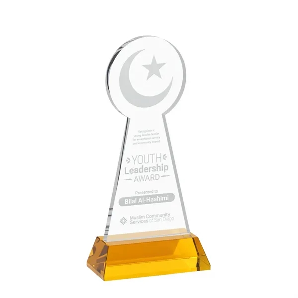 Item #AWS4336-A Crescent & Star Award on Hartford Base - Amber