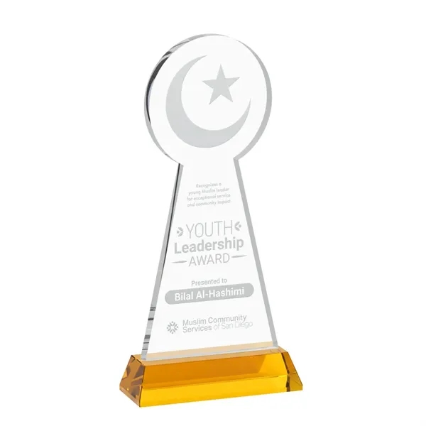 Item #AWS4336-A Crescent & Star Award on Hartford Base - Amber