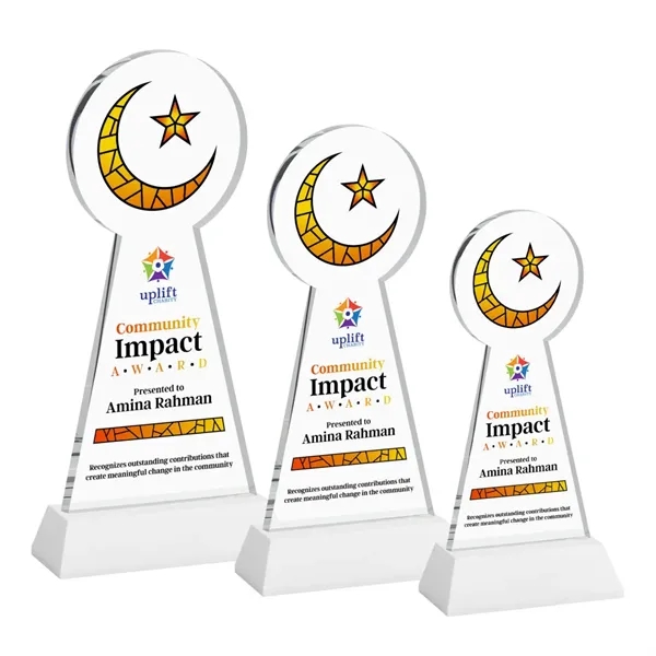 Item #AWV4336-W Crescent & Star VividPrint™ Award on Hartford Base - White