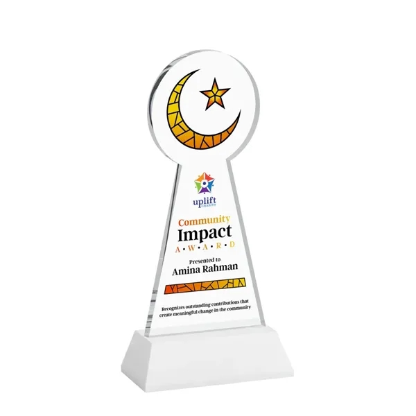 Item #AWV4336-W Crescent & Star VividPrint™ Award on Hartford Base - White