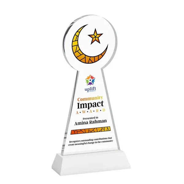 Item #AWV4336-W Crescent & Star VividPrint™ Award on Hartford Base - White