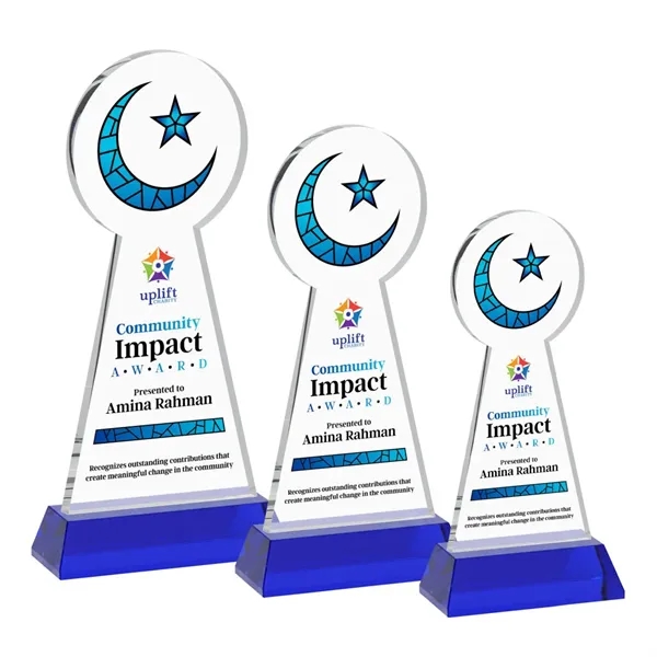 Item #AWV4336-L Crescent & Star VividPrint™ Award on Hartford Base - Blue