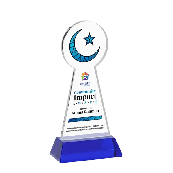 Item #AWV4336-L Crescent & Star VividPrint™ Award on Hartford Base - Blue
