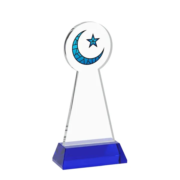 Item #AWV4336-L Crescent & Star VividPrint™ Award on Hartford Base - Blue