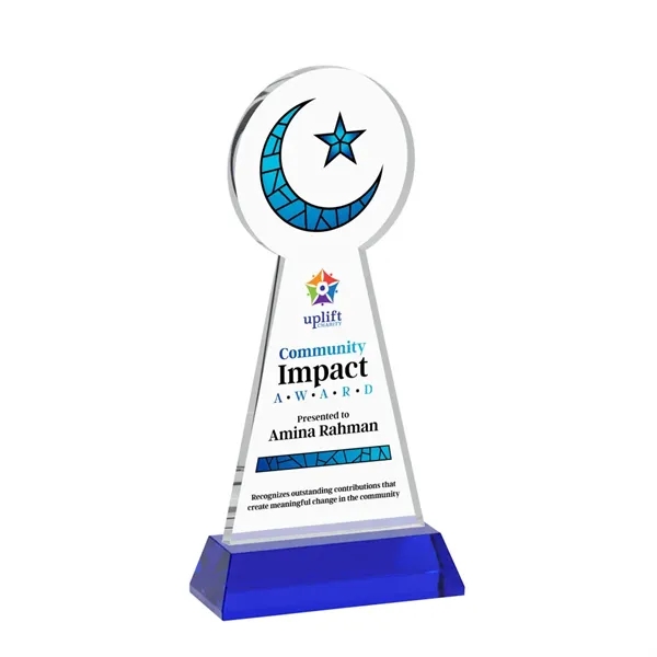 Item #AWV4336-L Crescent & Star VividPrint™ Award on Hartford Base - Blue