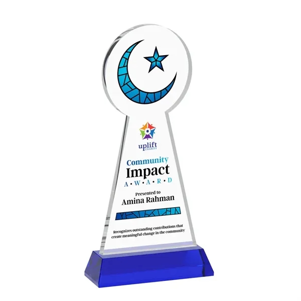 Item #AWV4336-L Crescent & Star VividPrint™ Award on Hartford Base - Blue