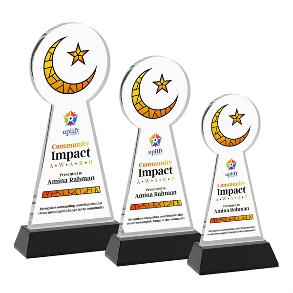 Item #AWV4336-K Crescent & Star VividPrint™ Award on Hartford Base - Black