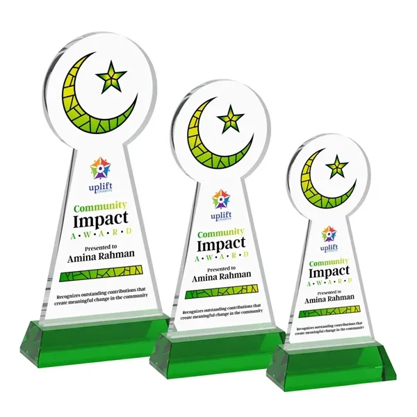 Item #AWV4336-G Crescent & Star VividPrint™ Award on Hartford Base - Green