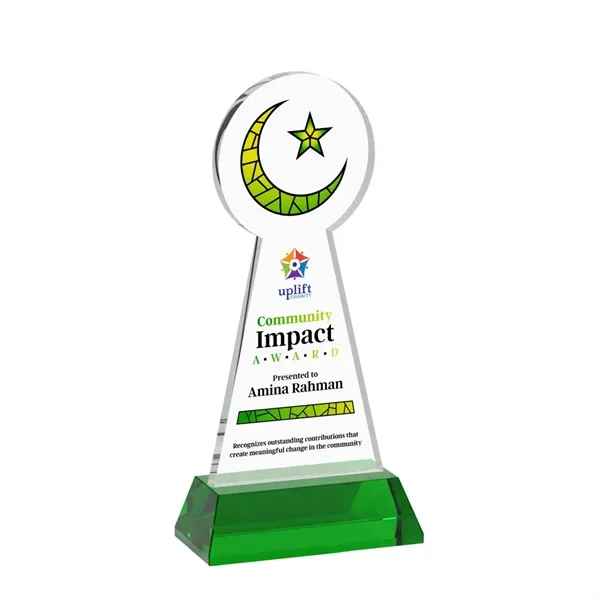 Item #AWV4336-G Crescent & Star VividPrint™ Award on Hartford Base - Green