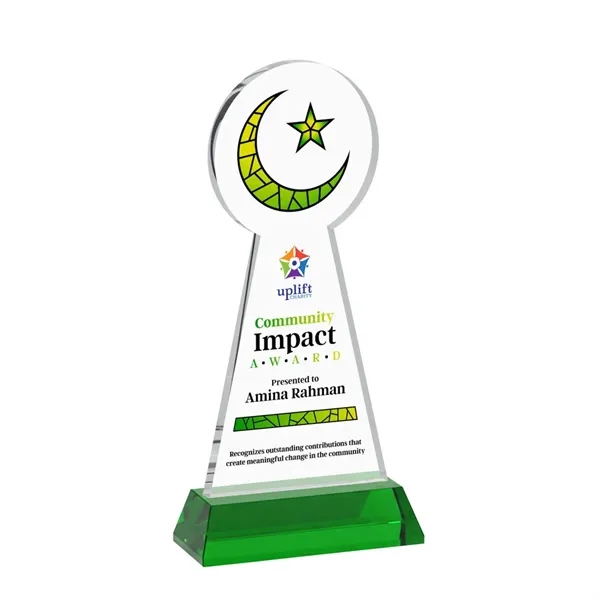 Item #AWV4336-G Crescent & Star VividPrint™ Award on Hartford Base - Green