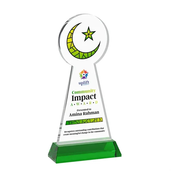 Item #AWV4336-G Crescent & Star VividPrint™ Award on Hartford Base - Green