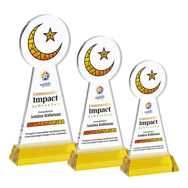 Item #AWV4336-D Crescent & Star VividPrint™ Award on Hartford Base - Gold