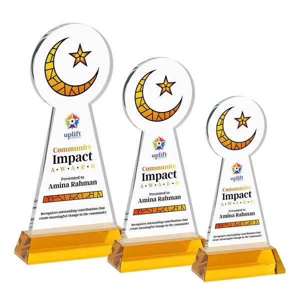 Item #AWV4336-A Crescent & Star VividPrint™ Award on Hartford Base - Amber