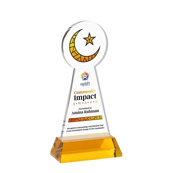 Item #AWV4336-A Crescent & Star VividPrint™ Award on Hartford Base - Amber