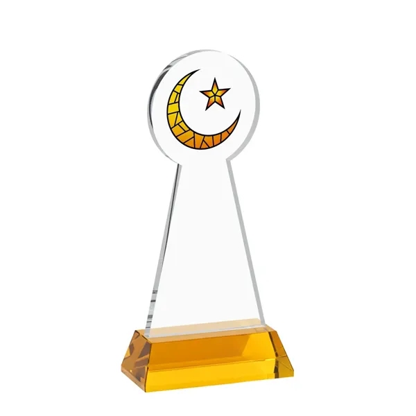 Item #AWV4336-A Crescent & Star VividPrint™ Award on Hartford Base - Amber