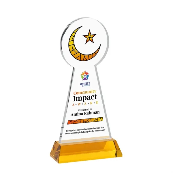 Item #AWV4336-A Crescent & Star VividPrint™ Award on Hartford Base - Amber
