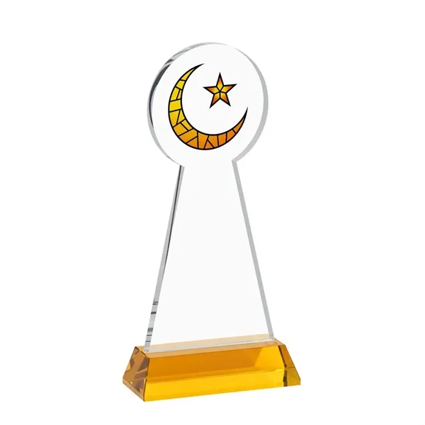 Item #AWV4336-A Crescent & Star VividPrint™ Award on Hartford Base - Amber