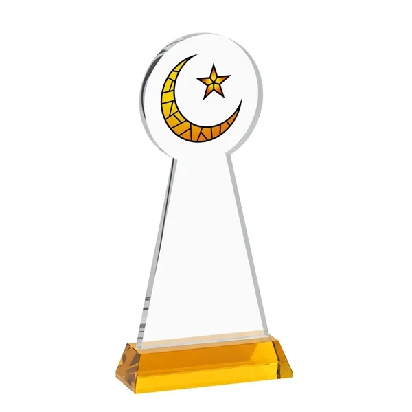 Item #AWV4336-A Crescent & Star VividPrint™ Award on Hartford Base - Amber