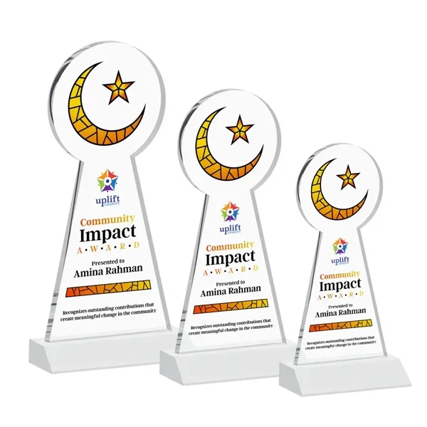 Item #AWARD AWV433-W Crescent & Star VividPrint™ Award - White